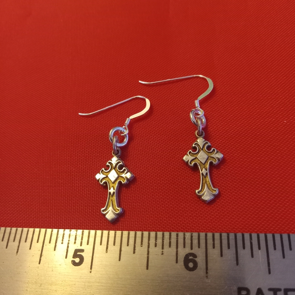 925 Small Cross Earrings